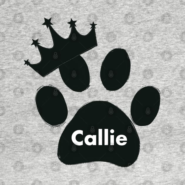 Callie cat name made of hand drawn paw prints by GULSENGUNEL